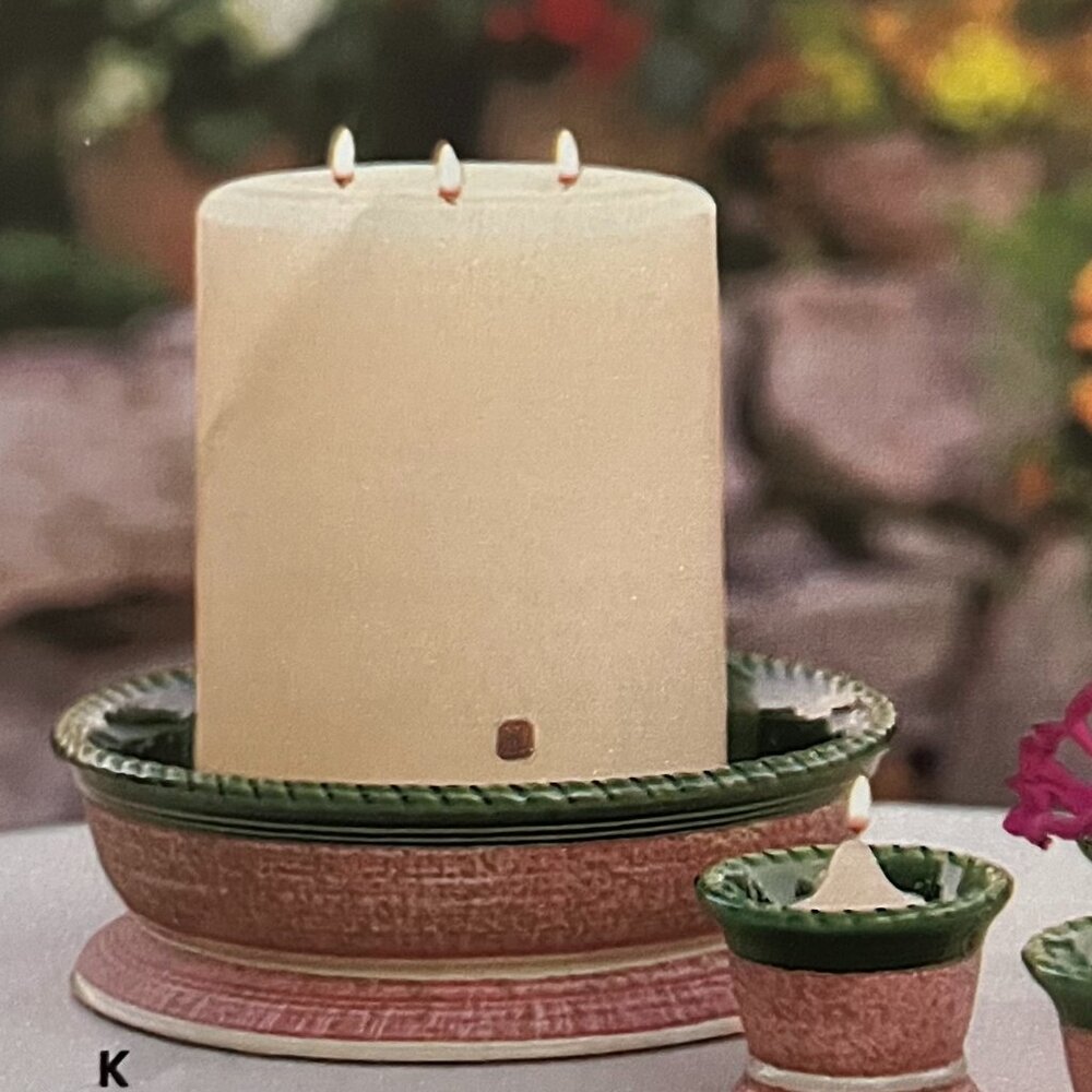 PartyLite Mediterraneo 3-Wick Pillar Garden Tray